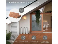 Baldosas de exterior – madera composite WPC, antideslizantes, set de 6 (1.08 m²)