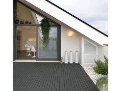 Discount Baldosas de exterior – madera composite WPC, antideslizantes, set de 6 (1.08 m²) – Yoevu Gris antracita