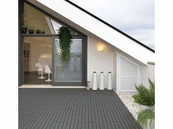 Best Baldosas de exterior – madera composite WPC, antideslizantes, set de 6 (1.08 m²) – Yoevu Terraza
