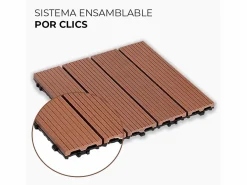 Discount Baldosas de exterior – set de 11 piezas (1 m²), composite WPC antideslizante 30x30 cm Terracota