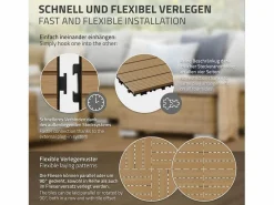 ECD Germany Baldosas de terraza 30x30 cm 1 m² baldosas de jardín WPC teca