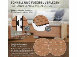 ECD Germany Baldosas de WPC 30x30 cm - 33 unid. por 3m²