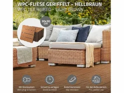 ECD Germany Baldosas para terrazas 30x30cm 1m² baldosas de jardín imitación