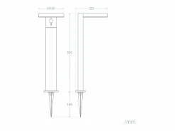 Outlet Baliza de Pie Exterior Solar LED 5W 50cm Aluminio con Sensor de Movimiento Aris Energía Solar