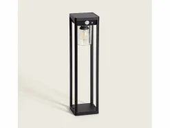 Ledkia Baliza de Pie Exterior Solar LED 2W 40cm Aluminio con Sensor de Movimiento Devah Negro