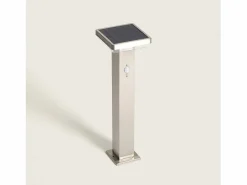 Ledkia Baliza de Pie Exterior Solar LED 5W 50cm Acero Inoxidable con Sensor de Movimiento Barton Square