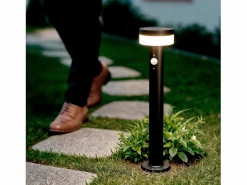 Sale Ledkia Baliza de Pie Exterior Solar LED 1,5W 50cm Acero Inoxidable con Sensor de Movimiento Ashier Negro