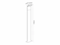 Clearance Baliza LED exterior IP54 9W 110CM 4000k 2200K/2700K/3000K Encendido/Apagado Negro