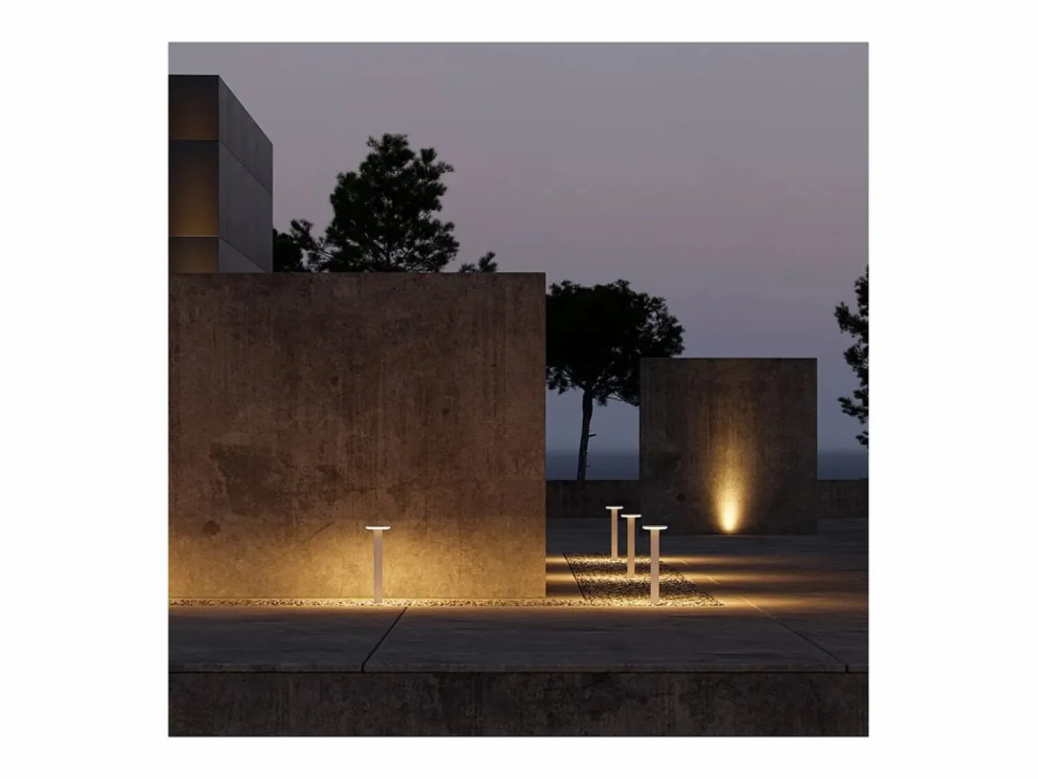 Baliza LED Mac Floor Corten 3000K - 12W IP65 de 30 cm de altura para exterior en aluminio - Downlight - Beneito & Faure