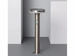 Ledkia Baliza Solar Exterior LED 6W Superficie Pie 45cm con Detector de Movimiento Helios Inox 4000K Blanco Neutro