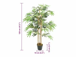 Hot Bambú artificial 730 hojas 120 cm Planta Artificial