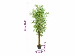 Hot Bambú artificial 1288 hojas 180 cm Verde