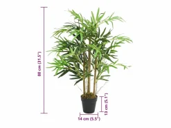 Hot Bambú artificial 500 hojas 80 cm Verde