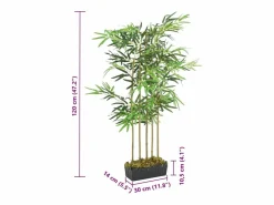 New Bambú artificial 730 hojas 120 cm Verde