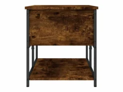 vidaxl Banco almacenaje madera ingeniería roble ahumado 100x42,5x47 cm