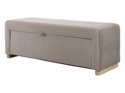 Vente-unique Banco arcón con tapizado de terciopelo de color gris - CAPINO