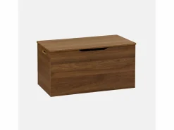 Sweeek Banco arcón, final de cama con efecto de madera de nogal nogal