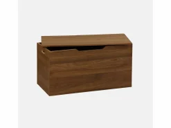 Sweeek Banco arcón, final de cama con efecto de madera de nogal nogal