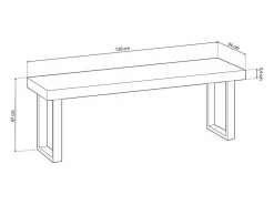 Banco asiento Loft roble/negro 47x120x34 cm Adec