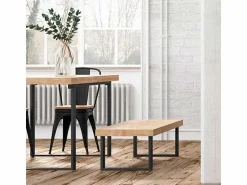 Banco asiento Loft roble/negro 47x120x34 cm Adec