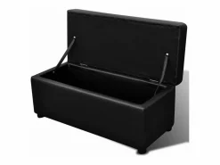 New Banco baúl de interior con taburete, 3 unidades ES342029 Negro