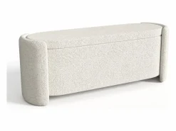 Outlet Banco baúl de tela bouclé en color - FUNOMI Banco Y Pie De Cama|Banco Y Pie De Cama
