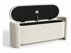 Outlet Banco baúl de tela bouclé en color - FUNOMI Banco Y Pie De Cama|Banco Y Pie De Cama