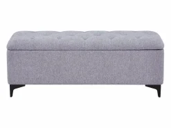 New Vente-unique Banco baúl de tela en color - SABILO Gris