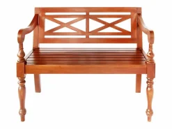 Online Banco Batavia 98 cm Madera Maciza de Caoba Marrón Oscuro Marru00f3n