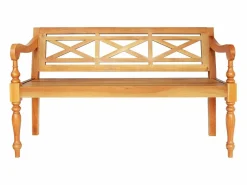vidaxl Banco Batavia madera de caoba marrón claro 123 cm