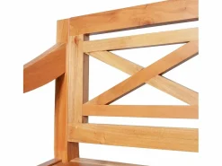 vidaxl Banco Batavia madera de caoba marrón claro 123 cm