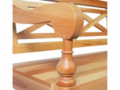 vidaxl Banco Batavia madera de caoba marrón claro 123 cm