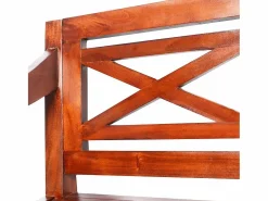 vidaxl Banco Batavia madera maciza de caoba marrón oscuro 123 cm