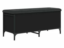 Online vidaxl Banco con almacenaje madera de ingeniería 102x42x45 cm Negro
