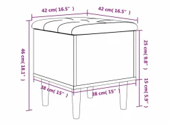 vidaxl Banco con almacenaje madera de ingeniería 42x42x46 cm