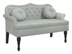 New vidaxl Banco con cojines 120,5x65x75 cm terciopelo Gris claro