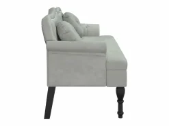 New vidaxl Banco con cojines 120,5x65x75 cm terciopelo Gris claro