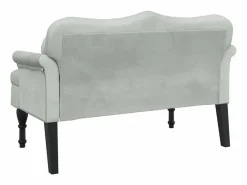 New vidaxl Banco con cojines 120,5x65x75 cm terciopelo Gris claro