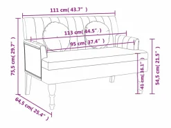 Best Banco con cojines lino 113x64,5x75,5 cm Banco Y Pie De Cama|Banco Y Pie De Cama