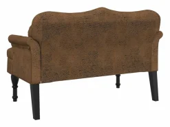 Outlet Banco con cojines marrón 120,5x65x75 cm piel sintética Banco Y Pie De Cama|Banco Y Pie De Cama