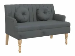 Banco con cojines tela oscuro 113x64,5x75,5 cm ES24686