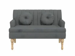 Banco con cojines tela oscuro 113x64,5x75,5 cm ES24686