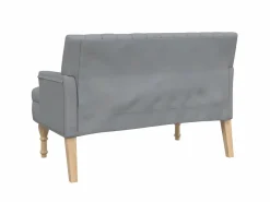 Banco con cojines tela claro 113x64,5x75,5 cm ES66033 Banco Y Pie De Cama|Banco Y Pie De Cama