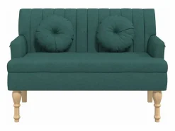 vidaxl Banco con cojines tela oscuro 113x64,5x75,5 cm
