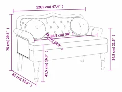New Banco con cojines terciopelo 120,5x65x75 cm Banco Y Pie De Cama|Banco Y Pie De Cama