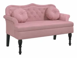 New vidaxl Banco con cojines terciopelo 120,5x65x75 cm Rosa
