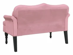 New vidaxl Banco con cojines terciopelo 120,5x65x75 cm Rosa