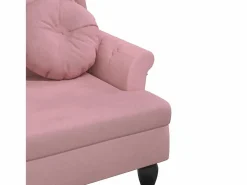New vidaxl Banco con cojines terciopelo 120,5x65x75 cm Rosa