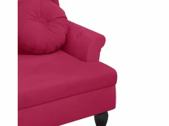 Best vidaxl Banco con cojines terciopelo tinto 120,5x65x75 cm Rojo