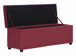 vidaxl Banco con espacio de almacenaje 116 cm piel sintética vino